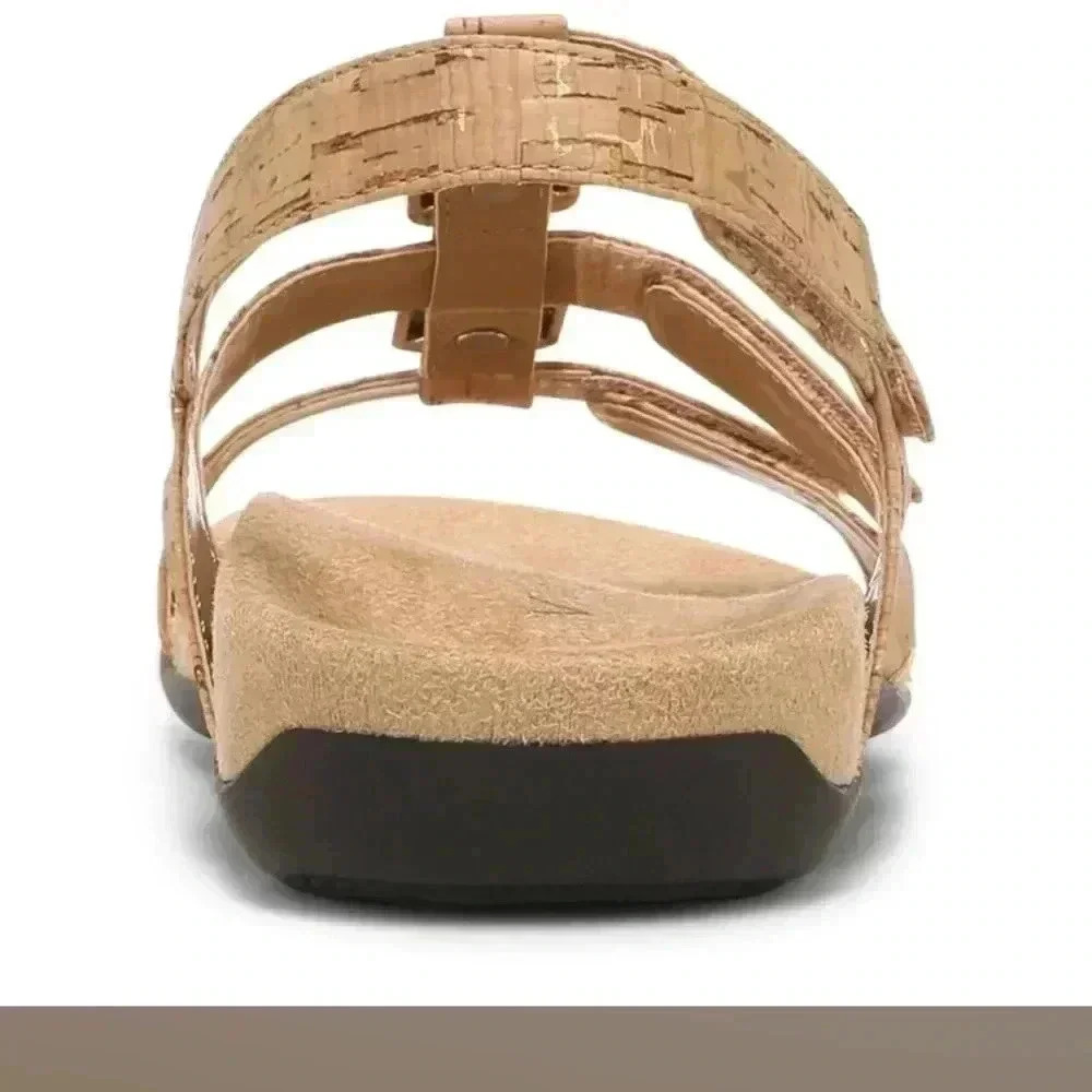 VIONIC Amber Adjustable Gold Cork Sandals - Picture 9 of 13